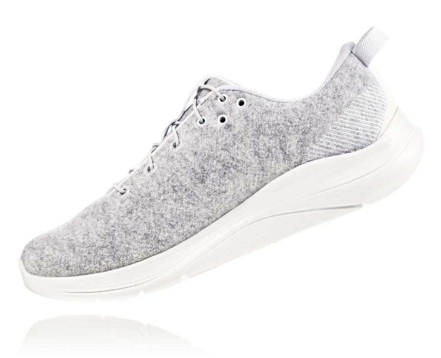 Hoka One One Hardloopschoenen Dames - Hupana Flow Wool - Grijs - MW4128673